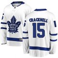 Toronto Maple Leafs #15 Adam Cracknell Authentic White Away Fanatics Branded Breakaway NHL Jersey