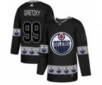 Edmonton Oilers #99 Wayne Gretzky Authentic Black Team Logo Fashion NHL Jersey