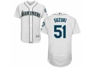 Seattle Mariners #51 Ichiro Suzuki White Flexbase Authentic Collection MLB Jersey