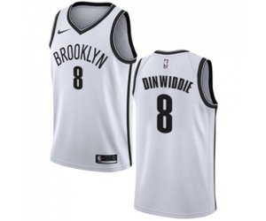 Brooklyn Nets #8 Spencer Dinwiddie Swingman White Basketball Jersey - Association Edition