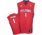 Detroit Pistons #1 Allen Iverson Swingman Red Basketball Jersey
