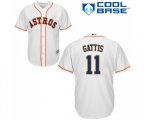 Houston Astros #11 Evan Gattis Replica White Home Cool Base Baseball Jersey