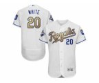 Kansas City Royals #20 Frank White White 2015 World Series Champions Gold Program FlexBase Authentic Stitched MLB Jersey