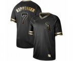 Chicago White Sox #7 Jeff Keppinger Authentic Black Gold Fashion Baseball Jersey