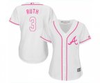 Women's Atlanta Braves #3 Babe Ruth Replica White Fashion Cool Base Baseball Jersey