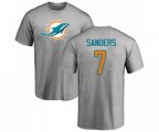 Miami Dolphins #7 Jason Sanders Ash Name & Number Logo T-Shirt