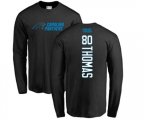 Carolina Panthers #80 Ian Thomas Black Backer Long Sleeve T-Shirt