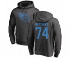 Tennessee Titans #74 Bruce Matthews Ash One Color Pullover Hoodie