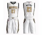 Atlanta Hawks #21 Dominique Wilkins Authentic White Basketball Suit Jersey - City Edition