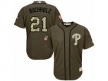Philadelphia Phillies #21 Clay Buchholz Replica Green Salute to Service MLB Jersey