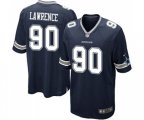 Dallas Cowboys #90 Demarcus Lawrence Game Navy Blue Team Color Football Jersey