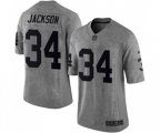 Oakland Raiders #34 Bo Jackson Limited Gray Gridiron Football Jersey