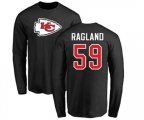 Kansas City Chiefs #59 Reggie Ragland Black Name & Number Logo Long Sleeve T-Shirt