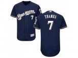Milwaukee Brewers #7 Eric Thames Navy Blue Flexbase Authentic Collection Stitched MLB Jersey