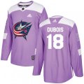 Columbus Blue Jackets #18 Pierre-Luc Dubois Authentic Purple Fights Cancer Practice NHL Jersey