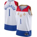 New Orleans Pelicans #1 Zion Williamson Nike White 2020-21 Swingman Player Jersey
