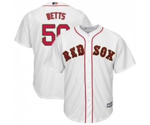 Boston Red Sox #50 Mookie Betts Replica White 2019 Gold Program Cool Base Baseball Jersey