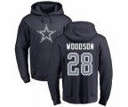 Dallas Cowboys #28 Darren Woodson Navy Blue Name & Number Logo Pullover Hoodie