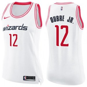 Women\'s Washington Wizards #12 Kelly Oubre Jr. Swingman White Pink Fashion NBA Jersey