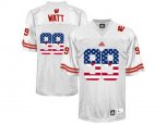2016 US Flag Fashion-Men's Wisconsin Badgers J.J Watt #99 College Football Jersey - White