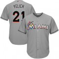 Miami Marlins #21 Christian Yelich Replica Grey Road Cool Base MLB Jersey