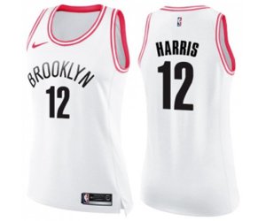 Women\'s Brooklyn Nets #12 Joe Harris Swingman White Pink Fashion Basketball Jersey