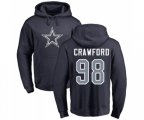 Dallas Cowboys #98 Tyrone Crawford Navy Blue Name & Number Logo Pullover Hoodie