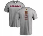 Washington Redskins #86 Jordan Reed Ash Backer T-Shirt