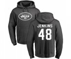 New York Jets #48 Jordan Jenkins Ash One Color Pullover Hoodie