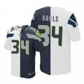 Seattle Seahawks #34 Thomas Rawls Elite Navy White Split Fashion NFL Jersey