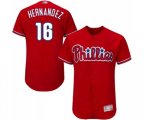 Philadelphia Phillies #16 Cesar Hernandez Red Alternate Flex Base Authentic Collection Baseball Jersey