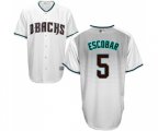 Arizona Diamondbacks #5 Eduardo Escobar Replica White Capri Cool Base Baseball Jersey