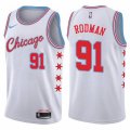 Chicago Bulls #91 Dennis Rodman Swingman White NBA Jersey - City Edition