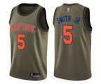 New York Knicks #5 Dennis Smith Jr. Swingman Green Salute to Service Basketball Jersey