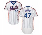 New York Mets Drew Gagnon White Alternate Flex Base Authentic Collection Baseball Player Jersey