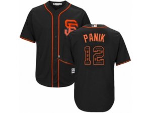 San Francisco Giants #12 Joe Panik Authentic Black Team Logo Fashion Cool Base MLB Jersey