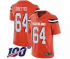 Cleveland Browns #64 JC Tretter Orange Alternate Vapor Untouchable Limited Player 100th Season Football Jersey