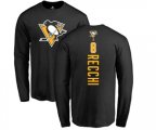 NHL Adidas Pittsburgh Penguins #8 Mark Recchi Black Backer Long Sleeve T-Shirt