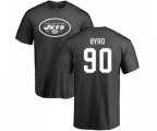 New York Jets #90 Dennis Byrd Ash One Color T-Shirt
