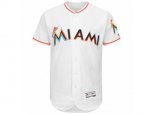 Miami Marlins Majestic Home Blank White Flex Base Authentic Collection Team Jersey