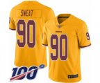 Washington Redskins #90 Montez Sweat Limited Gold Rush Vapor Untouchable 100th Season Football Jersey