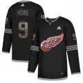 Detroit Red Wings #9 Gordie Howe Black Authentic Classic Stitched NHL Jersey