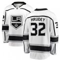 Los Angeles Kings #32 Kelly Hrudey Authentic White Away Fanatics Branded Breakaway NHL Jersey