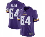 Minnesota Vikings #64 Josh Kline Purple Team Color Vapor Untouchable Limited Player Football Jersey