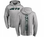 New York Jets #54 Avery Williamson Ash Backer Pullover Hoodie