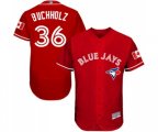 Toronto Blue Jays #36 Clay Buchholz Scarlet Alternate Flex Base Authentic Collection Alternate Baseball Jersey