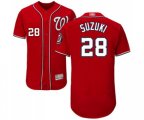 Washington Nationals #28 Kurt Suzuki Red Alternate Flex Base Authentic Collection Baseball Jersey