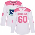 Women Vancouver Canucks #60 Markus Granlund Authentic White Pink Fashion NHL Jersey
