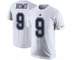 Dallas Cowboys #9 Tony Romo White Rush Pride Name & Number T-Shirt