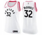 Women's Toronto Raptors #32 KJ McDaniels Swingman White Pink Fashion Basketball Jersey